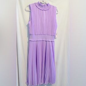 Size 14, NWT lavender sleeveless pleated dress.  Brand: Nanette